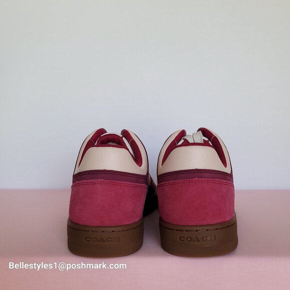 COACH Low Top Leather and Suede Sneakers C201- Pink color-Women’s US Size 9.5B ⭐ - Picture 10 of 16